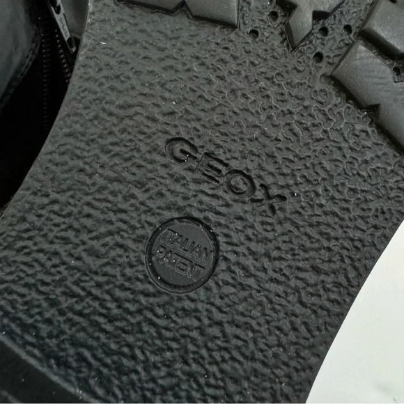 Geox Waterproof Rawelle ABX Leather Combat Ankle Boots Faux Fur Black Size 7 NWT - Picture 11 of 15